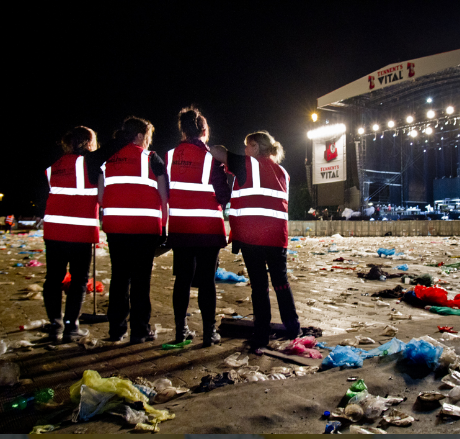 Belfast Cleaning Society at work in high-vis jackets