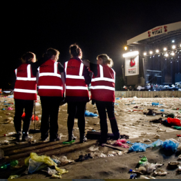 Belfast Cleaning Society at work in high-vis jackets